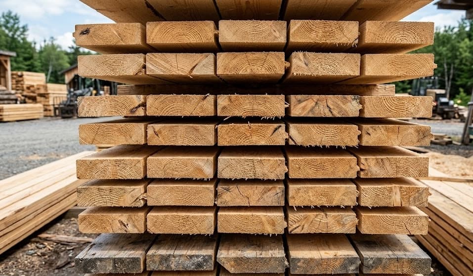 End grain detail of reclaimed lumber showing natural aging and tree rings